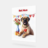 Mastiff auf einer Feier Acrylschild (Winkel)