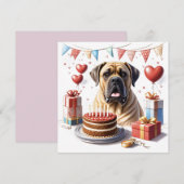 Mastiff auf einer Feier Feiertagskarte (Vorne/Hinten)