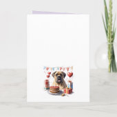 Mastiff auf einer Feier Karte (Rückseite)