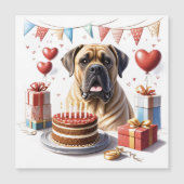 Mastiff auf einer Feier Magnetkarte (Vorderseite)