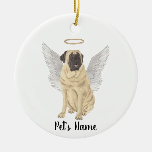 Mastiff Beileid Memorial Keramik Ornament (Vorne)