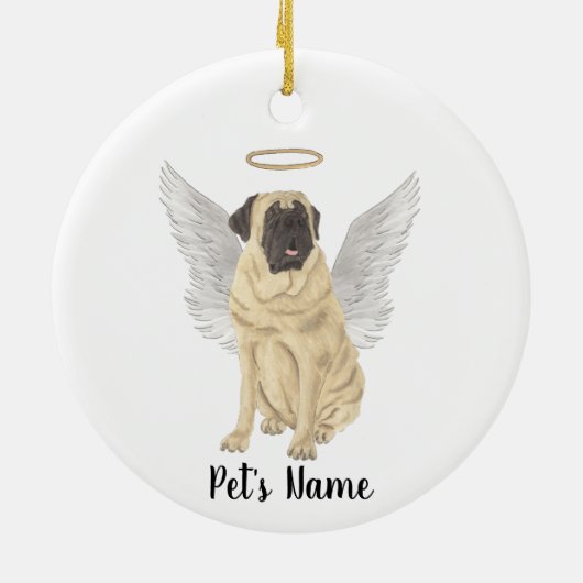 Mastiff Beileid Memorial Keramik Ornament (Hinten)