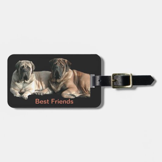 Mastiff beste Freunde Gepäckanhänger (Vorderseite horizontal)