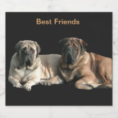 Mastiff beste Freunde Schaumweinetikett (Einzelnes Label)