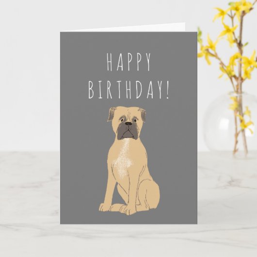 Mastiff Birthday oder Ihre eigene Textkarte hinzuf Karte (Gelbe Blume)