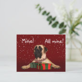 Mastiff Christmas Feiertagspostkarte (Stehend Vorderseite)