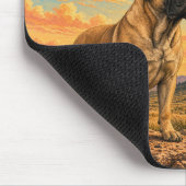 Mastiff, Devils Tower Vintage-Wasserfarbe Mousepad (Ecke)