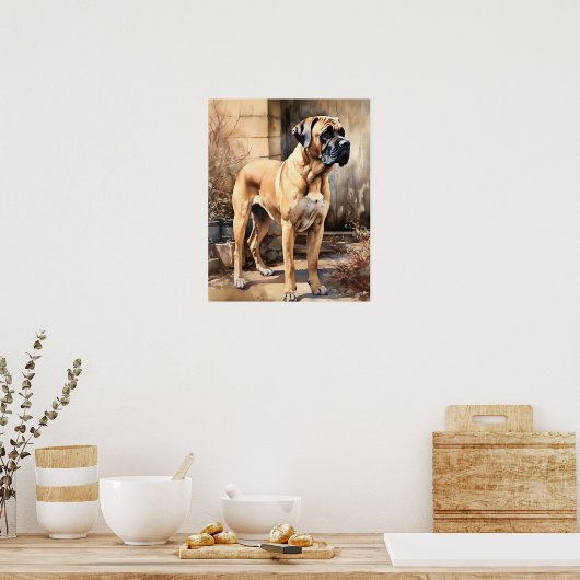 Mastiff Dog Art Print Poster (Küche)