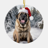 Mastiff Dog Christmas Keepake Keramik Ornament (Vorne)