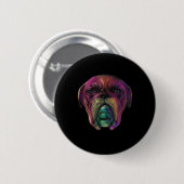 Mastiff Dog farbenfrohe Wasserfarbe Tätowierung St Button (Vorne & Hinten)