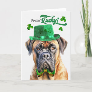 Mastiff Dog Feelin' Lucky St Patrick's Day Feiertagskarte