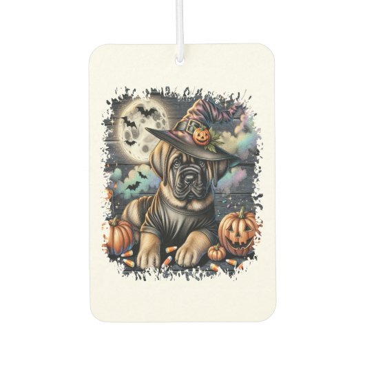 Mastiff Dog Halloween Square Autolufterfrischer (Vorderseite)