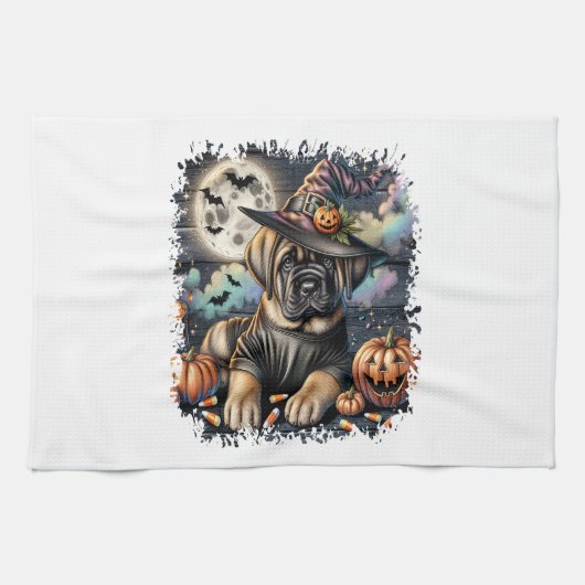 Mastiff Dog Halloween Square Geschirrtuch (Horizontal)
