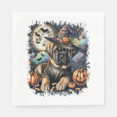 Mastiff Dog Halloween Square Serviette (Vorderseite)
