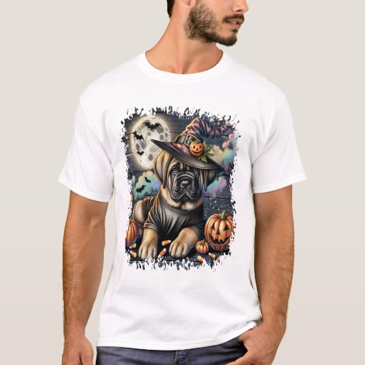Mastiff Dog Halloween Square T-Shirt (Vorderseite)
