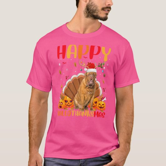 Mastiff Dog Happy Mastiff Hellothanksmas T-Shirt (Vorderseite)