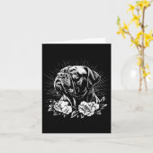 Mastiff Dog Lover Retro Style Tattoo Karte (Gelbe Blume)