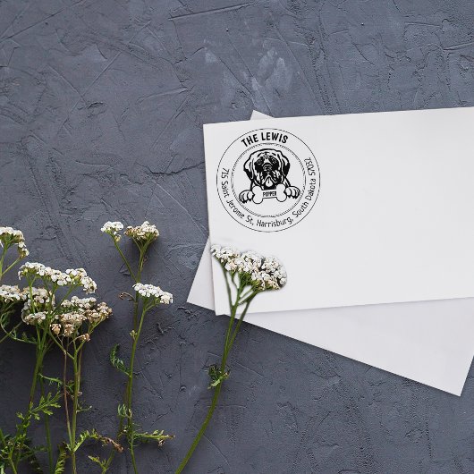 Mastiff Dog Rücksendeadresse Gummistempel