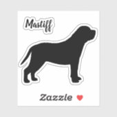 Mastiff Dog Silhouette Vinyl Sticker (Blatt)