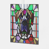 Mastiff Dog "Stached Glass" Ornament Aus Glas (Vorderseite links)