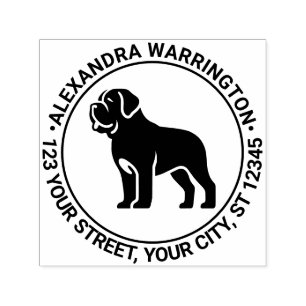 Mastiff Dog Stehend Sil Name Rücksendeadresse Permastempel