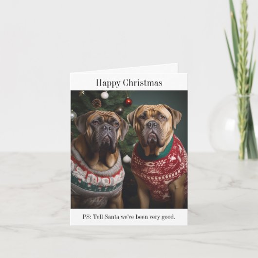 Mastiff Dogs Christmas Jumpers Card Karte (Vorderseite)