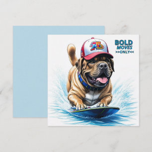 Mastiff englische Dogge Auf Surfbrett Urlaub
