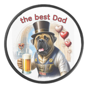 Mastiff englische Dogge best Dad Vatertag Eishockey Puck