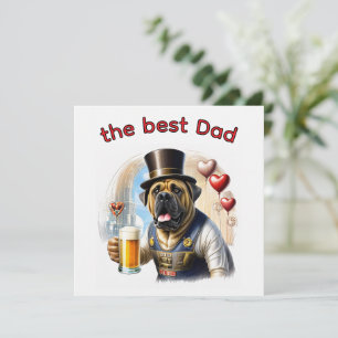 Mastiff englische Dogge best Dad Vatertag Feiertagskarte
