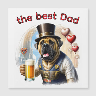 Mastiff englische Dogge best Dad Vatertag Magnetkarte