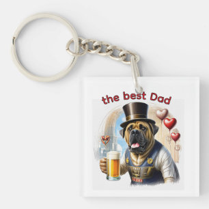 Mastiff englische Dogge best Dad Vatertag Schlüsselanhänger