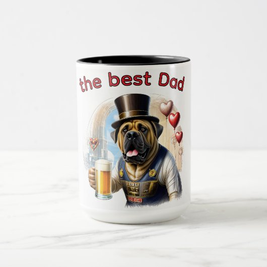 Mastiff englische Dogge best Dad Vatertag Tasse (Zentrum)