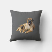 Mastiff englische Dogge mit Kind im Urlaub Kissen (Rückseite)
