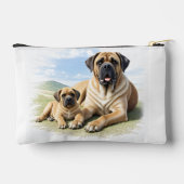 Mastiff englische Dogge mit Kind im Urlaub Zubehörtasche (Rückseite)