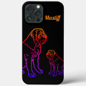 Mastiff englische Dogge Neon Comic Best Wishes Case-Mate iPhone Hülle (Rückseite)