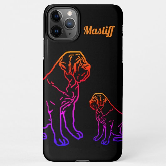Mastiff englische Dogge Neon Comic Best Wishes iPhone Hülle (Rückseite)