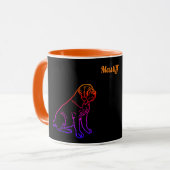 Mastiff englische Dogge Neon Comic Best Wishes Tasse (Vorderseite Links)