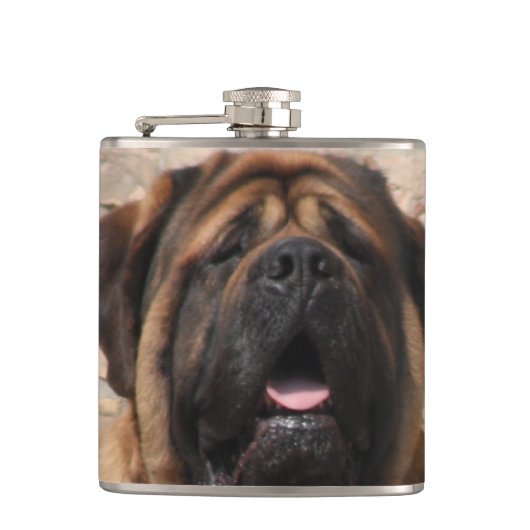 Mastiff englische Dogge Vatertag Flachmann (Vorderseite)