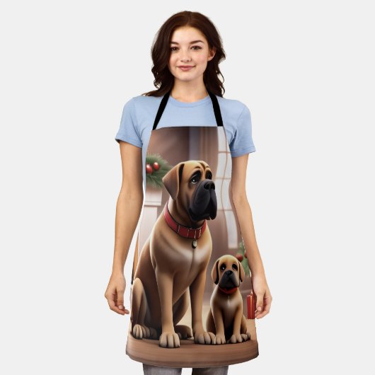 Mastiff englische Dogge Weihnachten Kamin Schürze (Getragen)