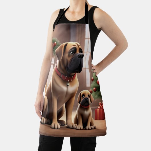 Mastiff englische Dogge Weihnachten Kamin Schürze (InSitu)