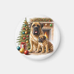 Mastiff englische Doggen Kamin Weihnachten Magnet