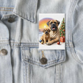 Mastiff englische Doggen Weihnachten Button (Insitu)