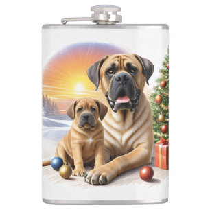Mastiff englische Doggen Weihnachten Flachmann