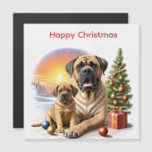 Mastiff englische Doggen Weihnachten Magnetkarte (Vorne/Hinten)