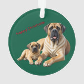 Mastiff englische Doggen Weihnachten Ornament (Rückseite)