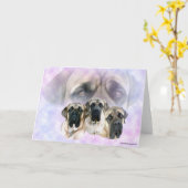 Mastiff Eyes of Liebe Card Karte (Gelbe Blume)