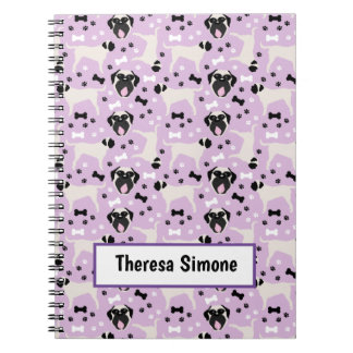 Mastiff Fawn Dog Breed Pattern Lila Notizblock