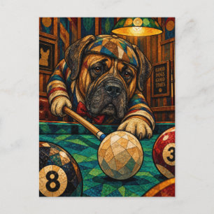 Mastiff, geometrisches Mosaik Postkarte