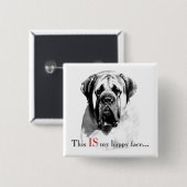 Mastiff Happy Face Button (Vorne & Hinten)