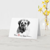 Mastiff Happy Face Card Karte (Gelbe Blume)
